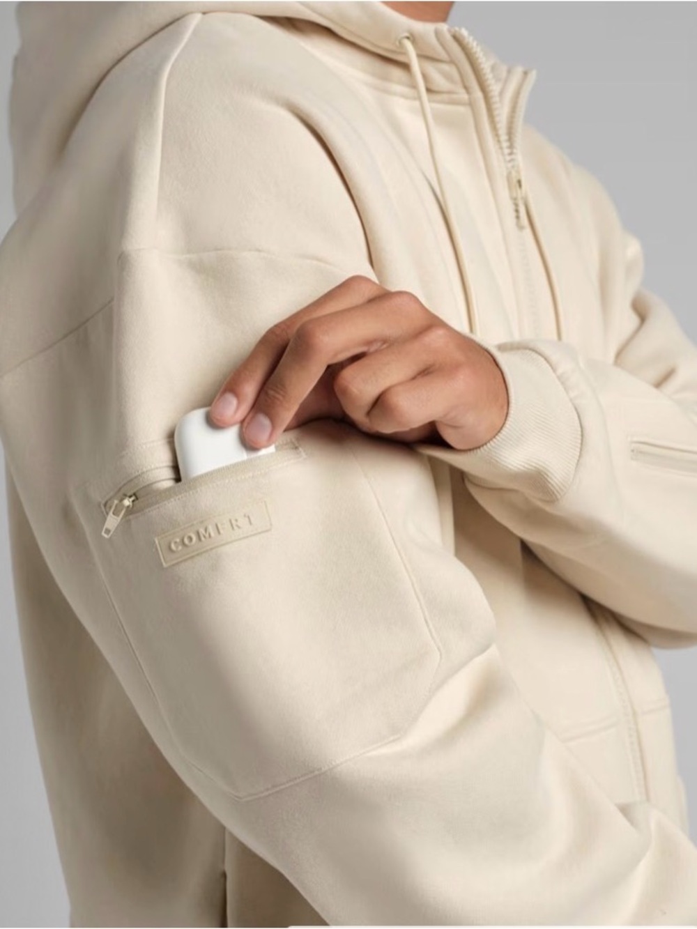Comfrt Unisex Bone Airplane Zip Hoodie